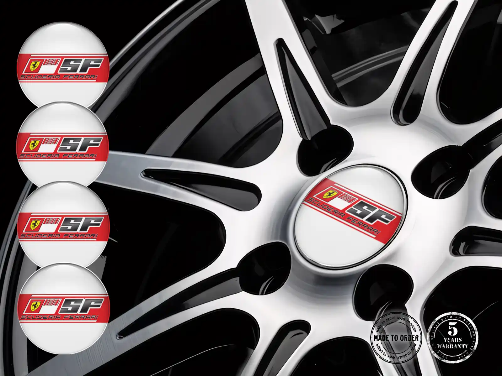 Ferrari Radaufkleber Ausgabe Luxusgewölbte Logos